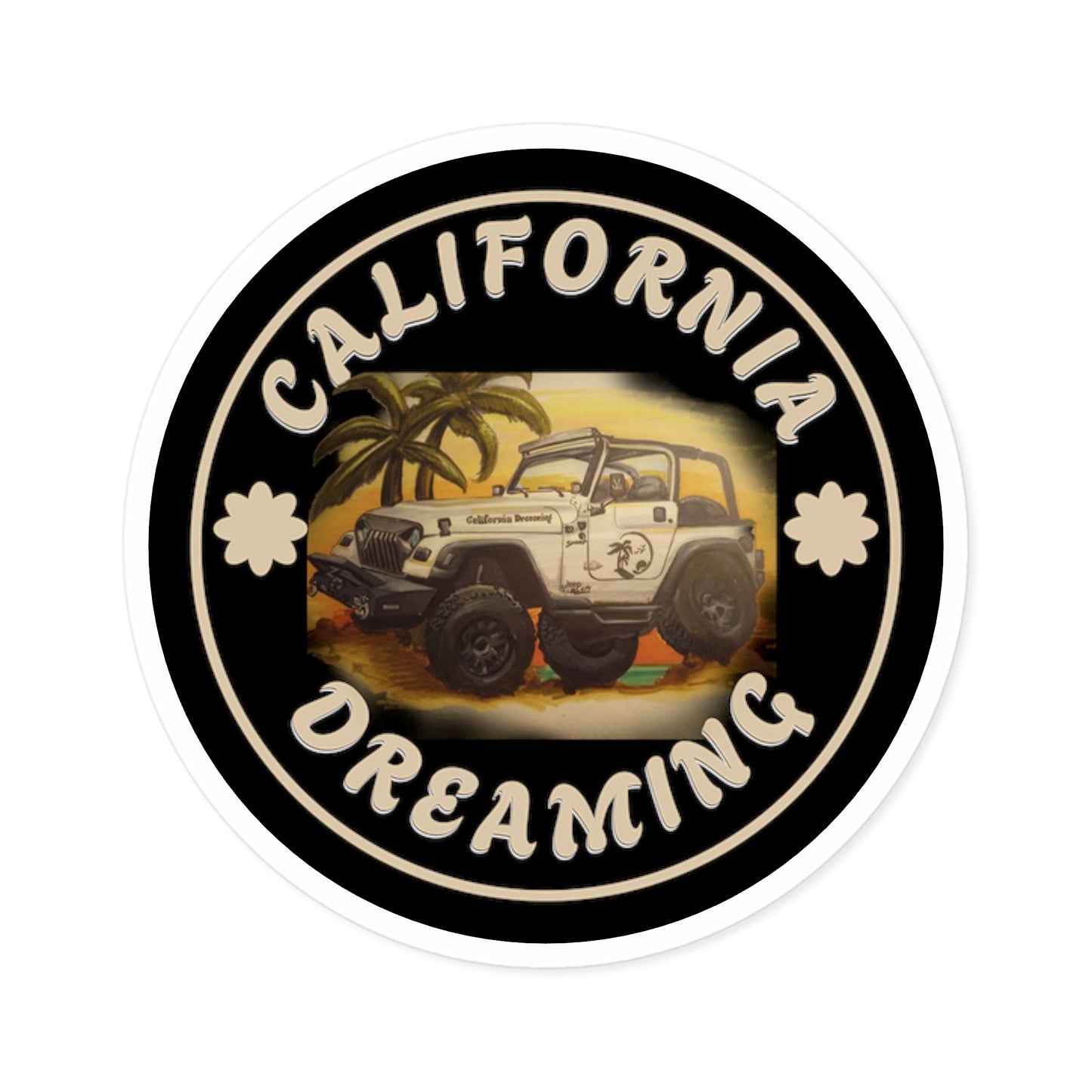 California Dreaming Black Stickers