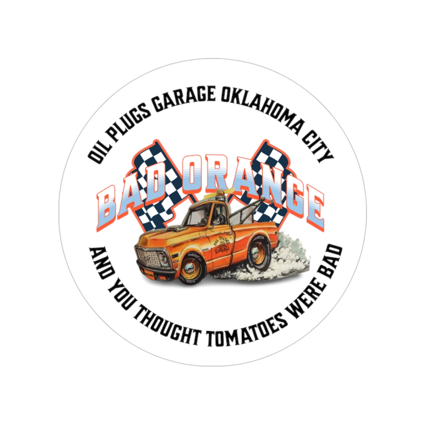 Bad Orange Transparent Outdoor Stickers, Round, 1pcs