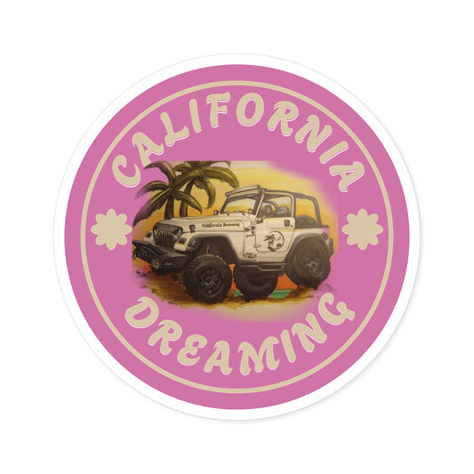 California Dreaming Pink Stickers
