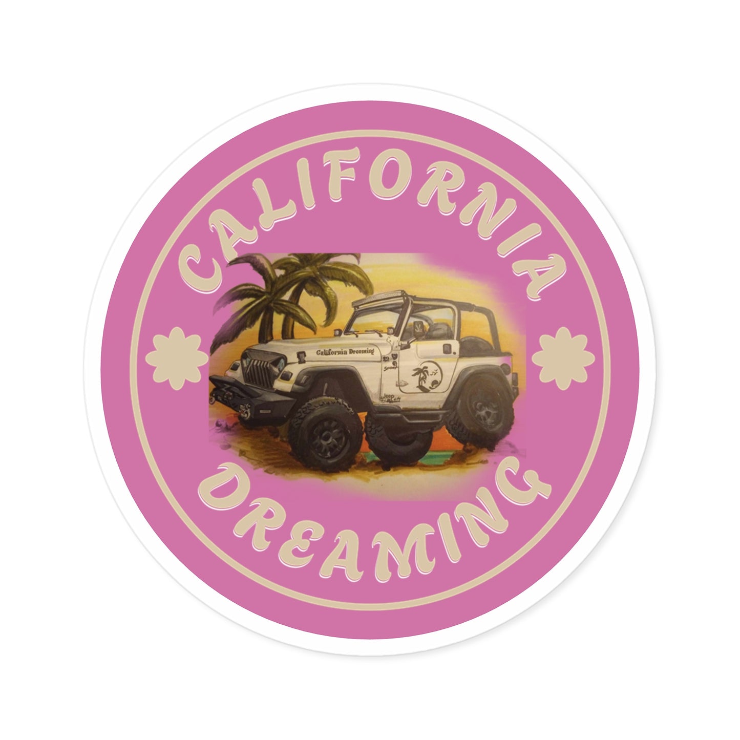 California Dreaming Pink Stickers