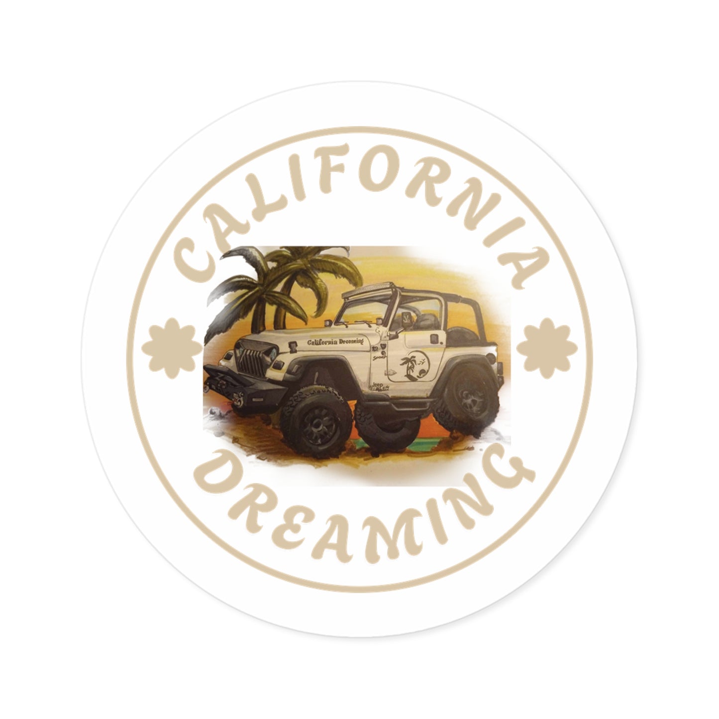 California Dreaming White Stickers