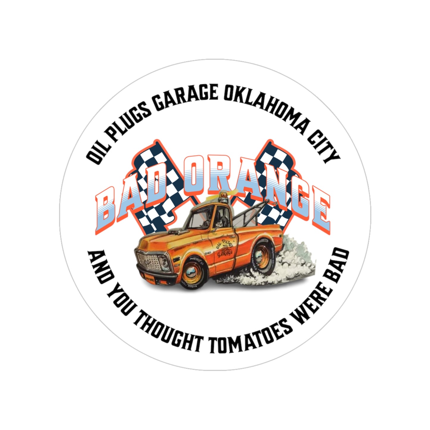 Bad Orange Transparent Outdoor Stickers, Round, 1pcs