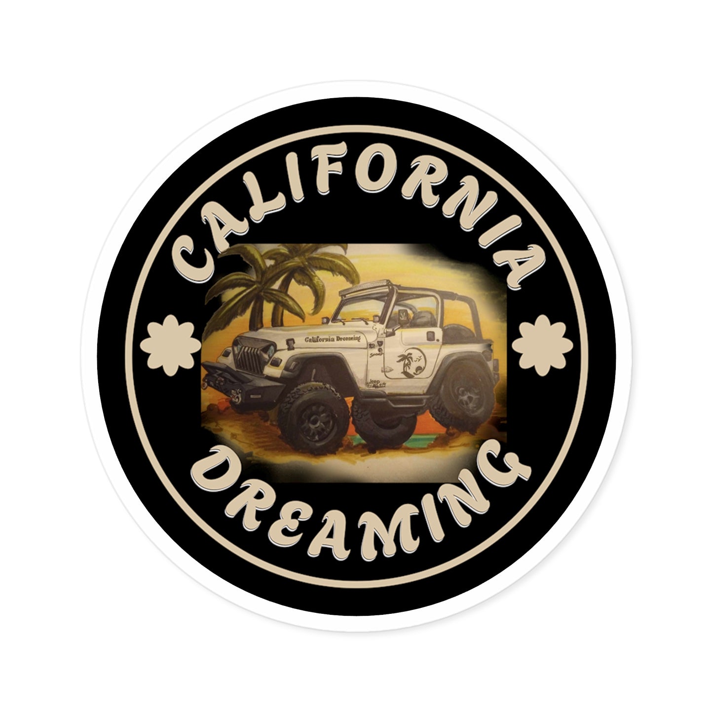 California Dreaming Black Stickers